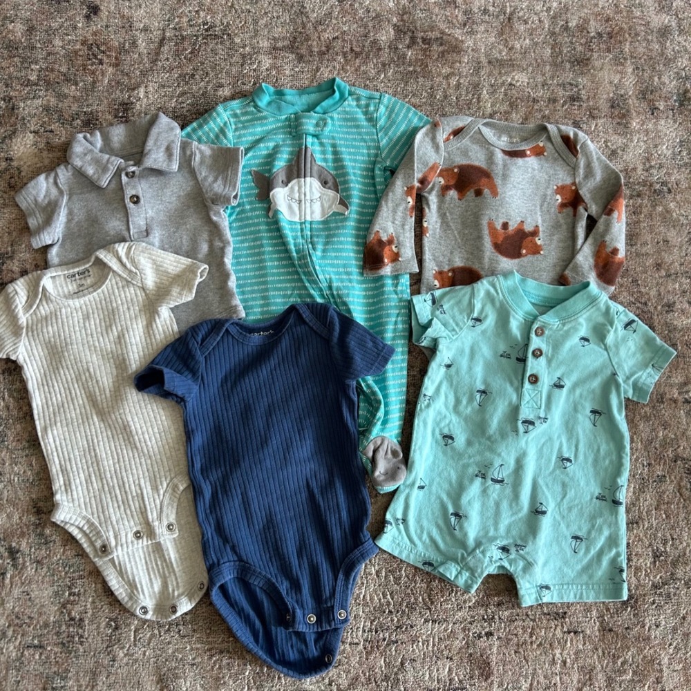 Carters Baby Boy Clothing Lot 3M Romper Sleeper Onesies 3 Months